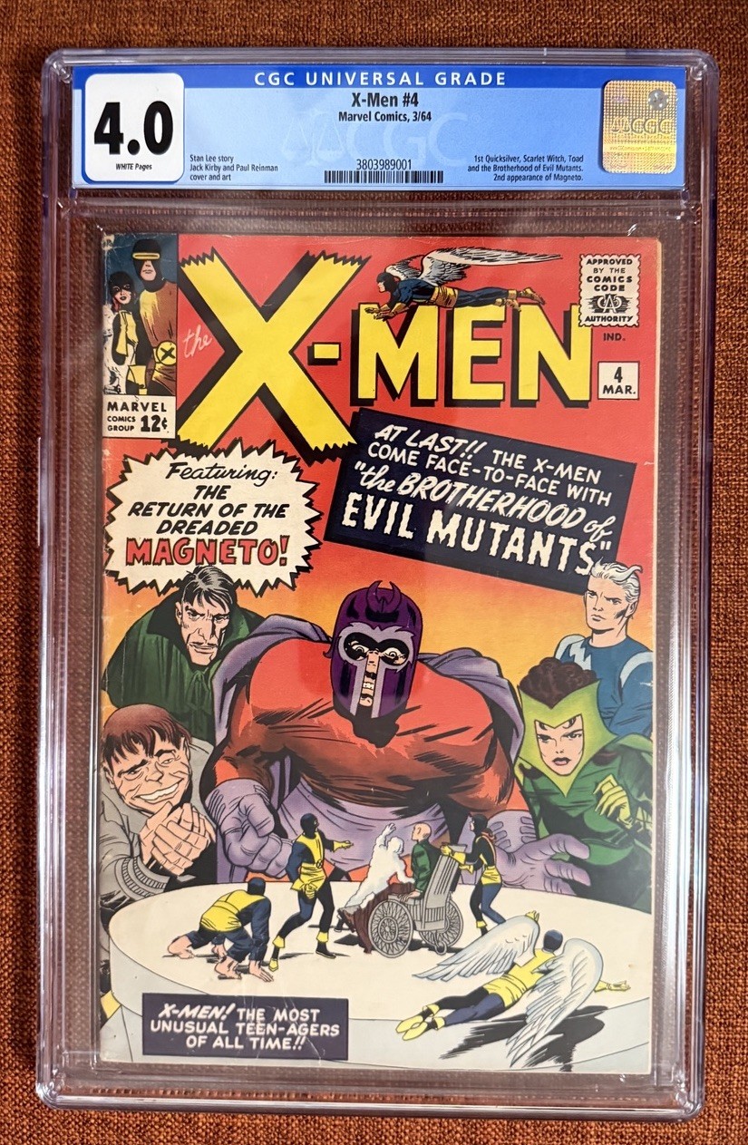X-MEN #4 • CGC 4.0 W PGS • 1ST SCARLET WITCH, QUICKSILVER, TOAD • WANDAVISION X-MEN #4 • CGC 4.0 W PGS • 1ST SCARLET WITCH, QUICKSILVER, TOAD • WANDAVISION