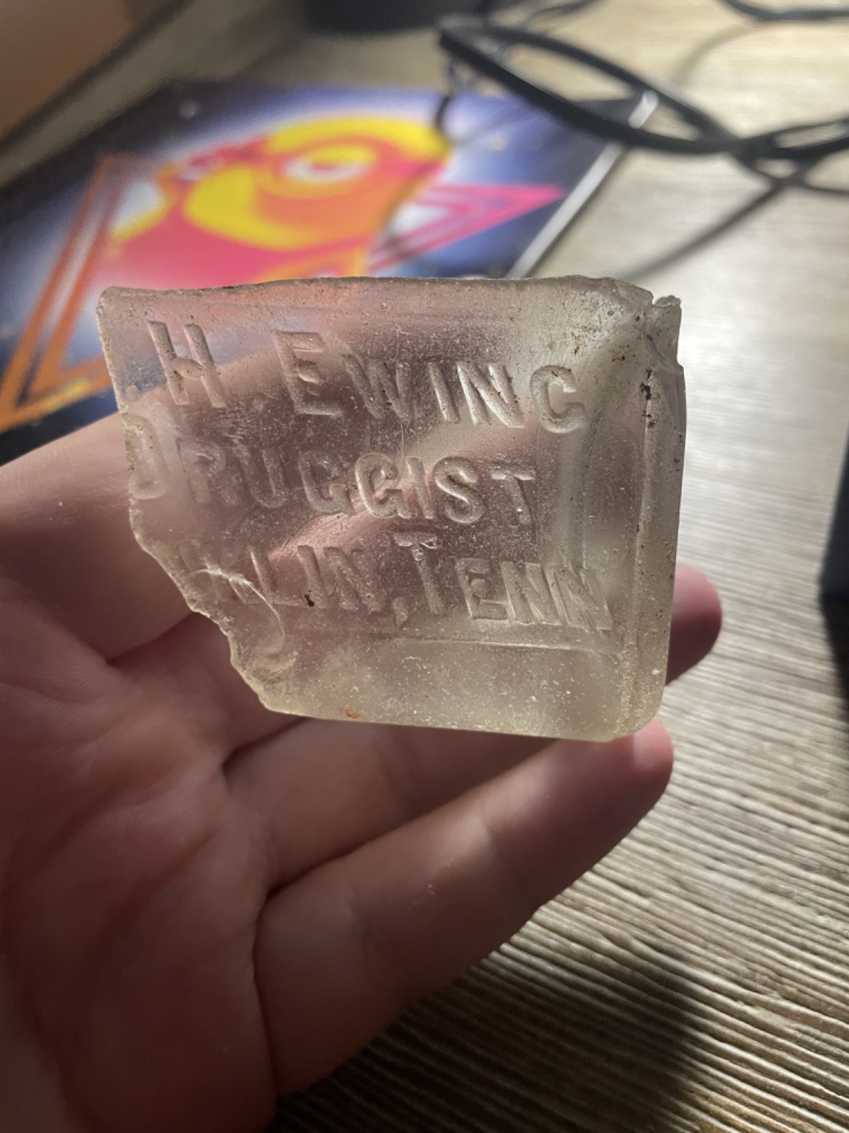 Super Rare 1800s Franklin, Tennessee Medicine Bottle Fragment Super Rare 1800s Franklin, Tennessee Medicine Bottle Fragment