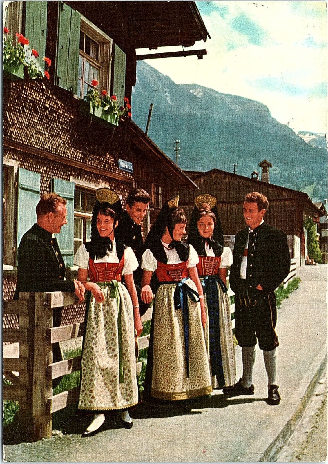 Vintage Postcard Oberstdorf Allgau Germany Historic Traditional Costumes Airmail Vintage Postcard Oberstdorf Allgau Germany Historic Traditional Costumes Airmail