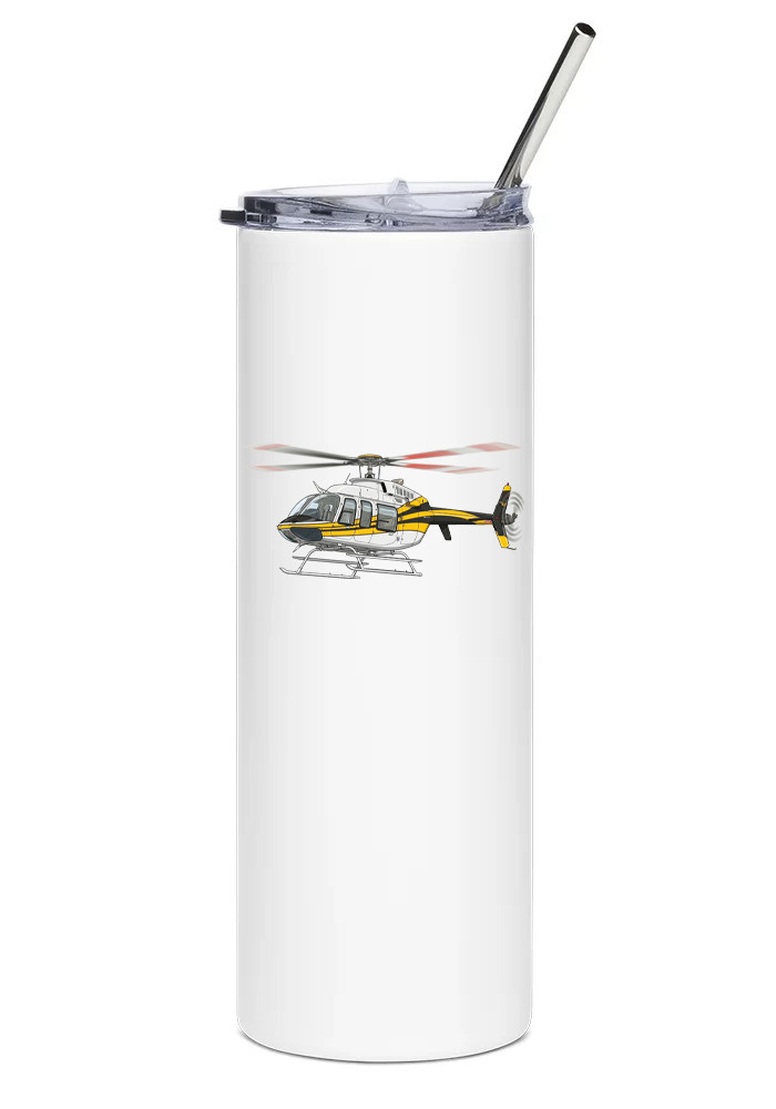 Bell 407GXP Stainless Steel Water Tumbler with straw - 20oz.
