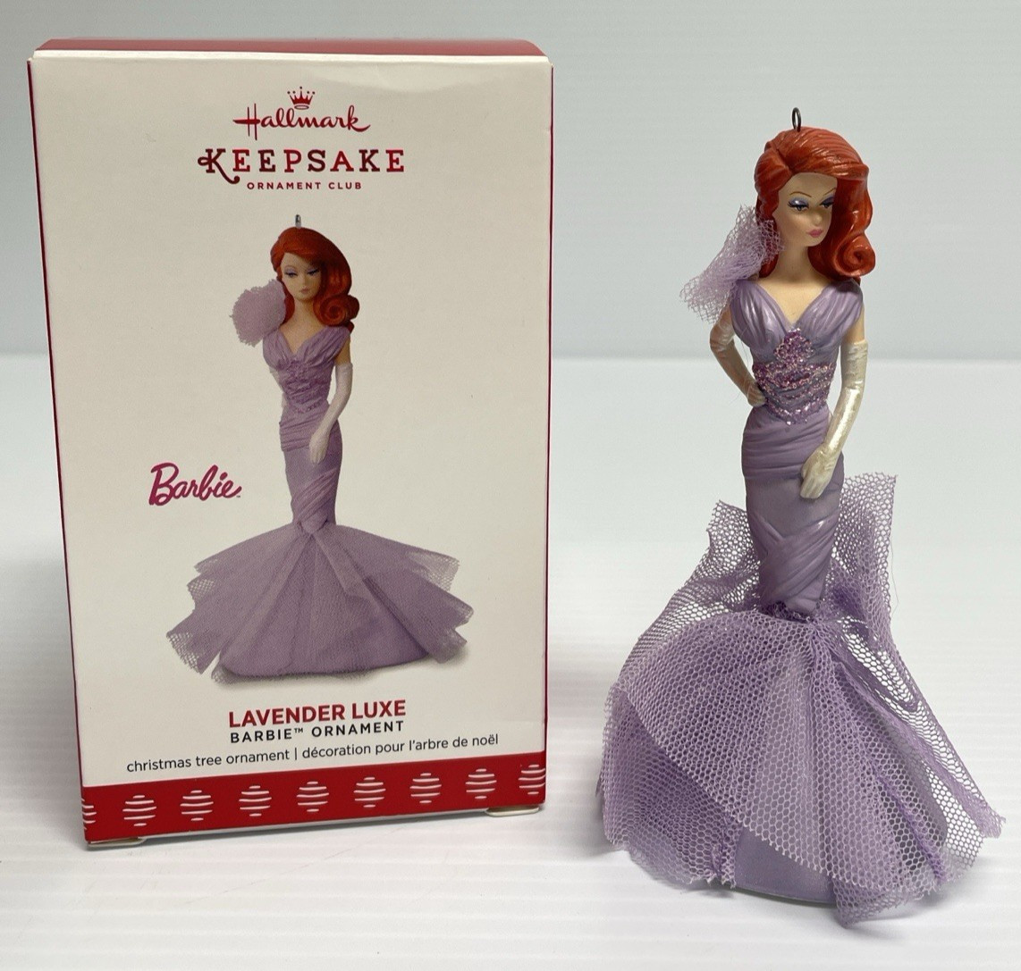 2017 Hallmark LE Member Keepsake Barbie Figure Lavender Luxe Ornament & Box