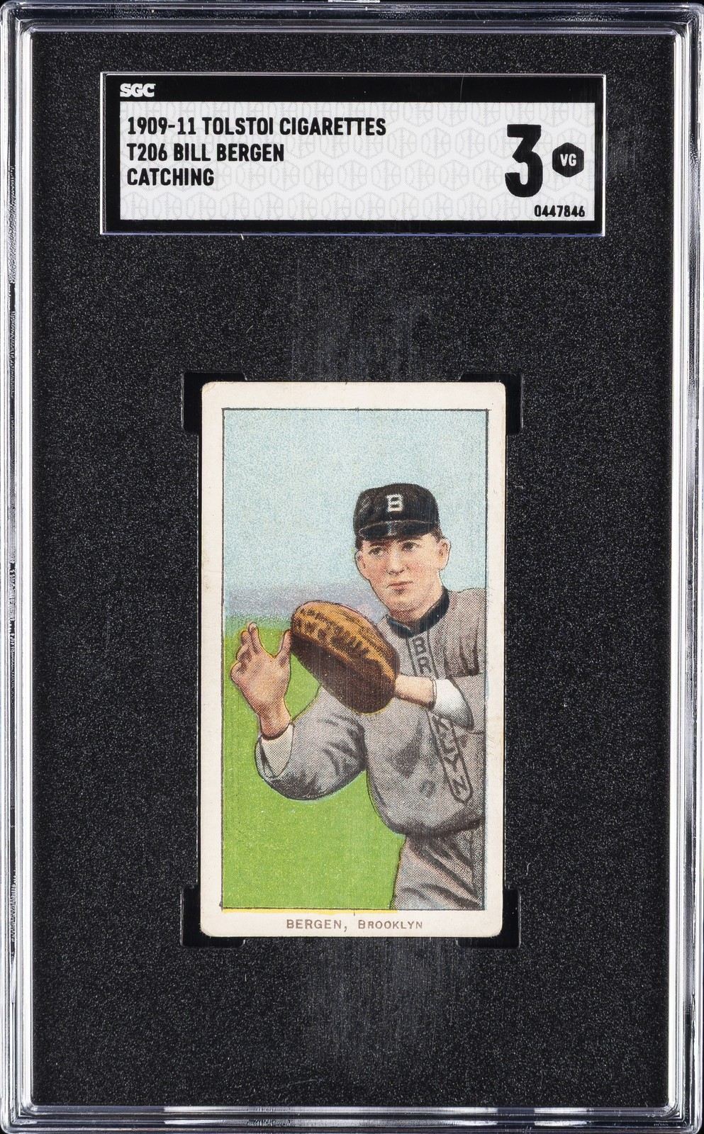 1909-11 T206 TOLSTOI CIGARETTES BILL BERGEN SGC 3