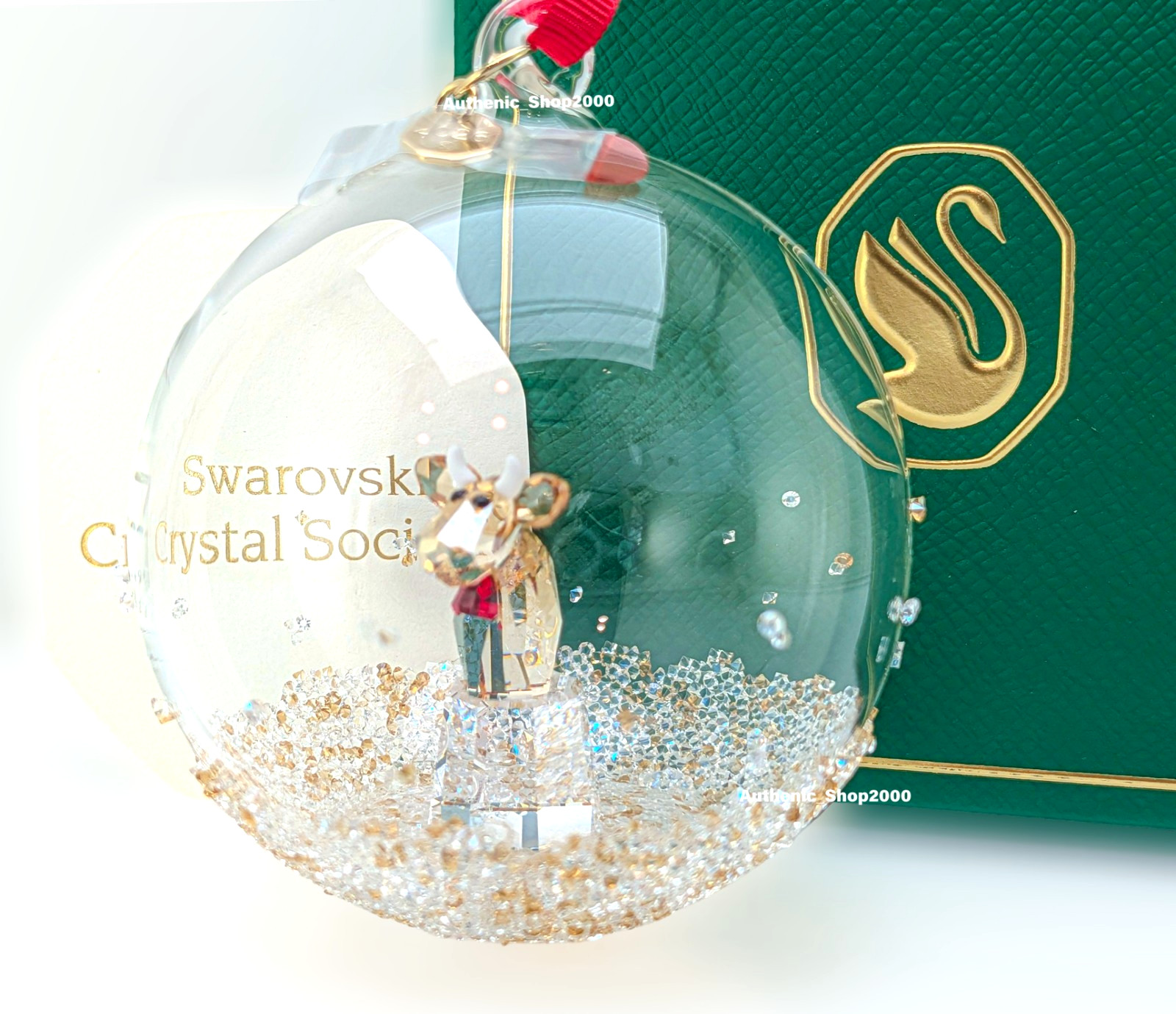 5732813 New 100% SWAROVSKI Crystal SCS Limited Annual Edition Ball Ornament