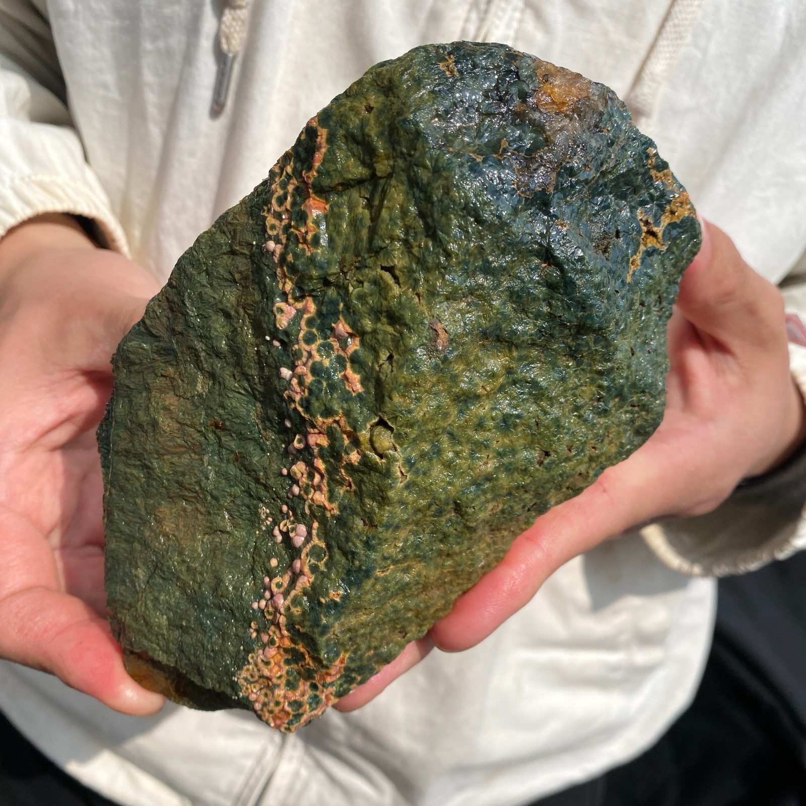2.1LB Rare Natural Raw Ocean Jasper Rough Quartz Crystal Mineral SpecimeM