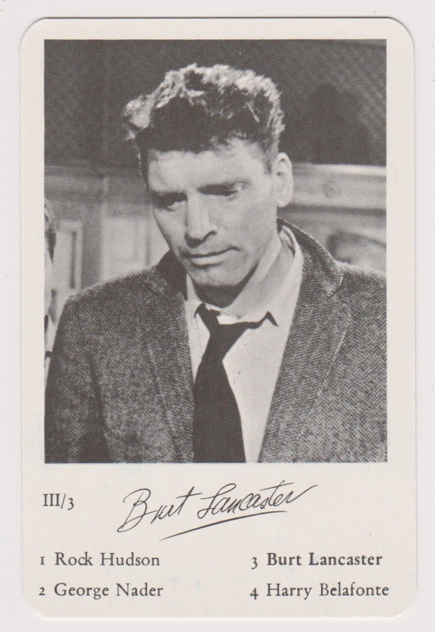 Burt Lancaster 1958 F.X. Schmid Filmstar-Parade German Game Card - NM+ NM-MT