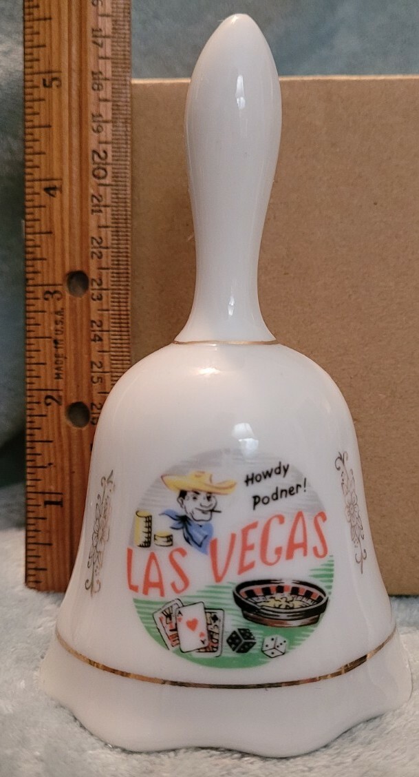 Vintage PORCELAIN BELL SOUVENIR OF LAS VEGAS NEVADA