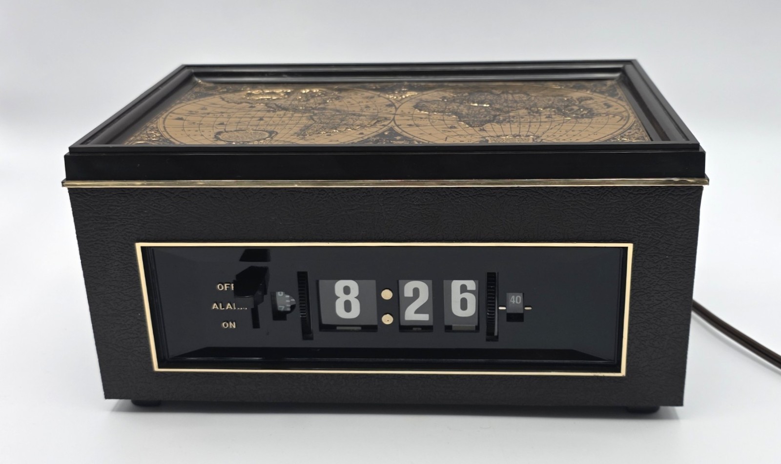 VTG 1976 Lava Time Jewel Case Flip Alarm Clock Hidden Storage Works w/Papers