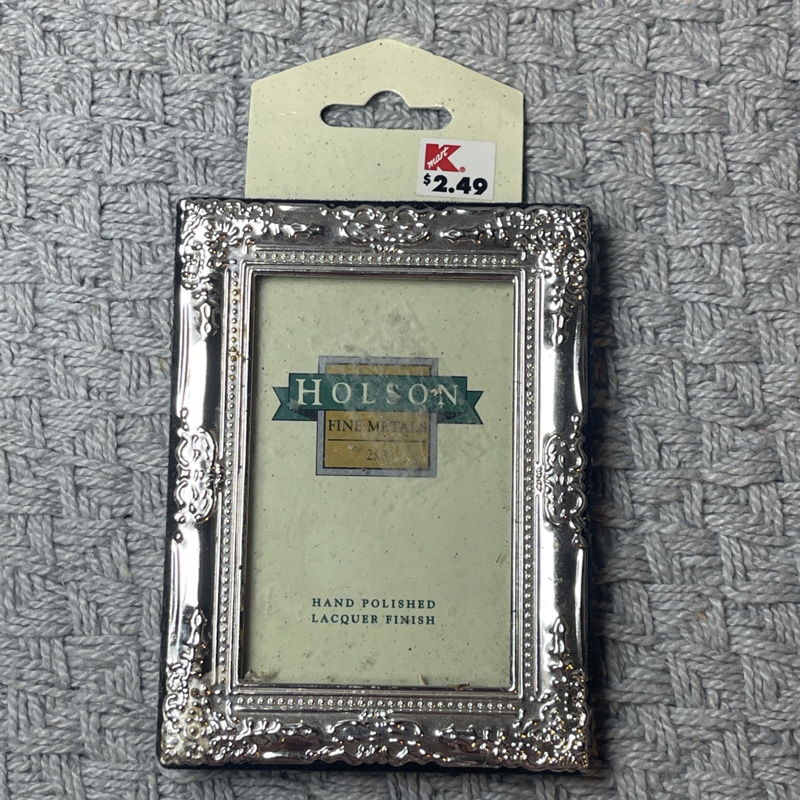 Vintage MCM 3x2 Holson Kmart Hand Polished Metal Picture Frame Vintage MCM 3x2 Holson Kmart Hand Polished Metal Picture Frame