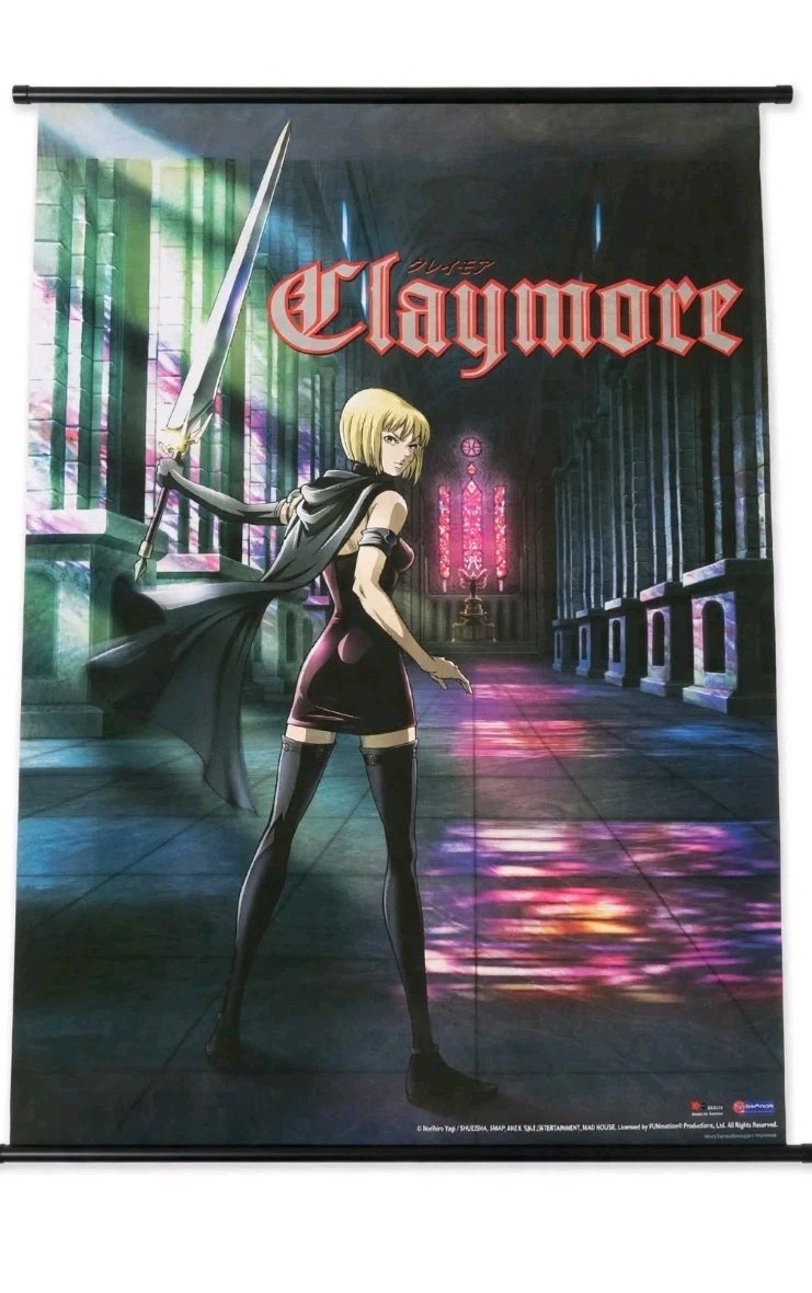 Vintage Claymore Clare\'s Back Wall Scroll GE5227 Great Eastern Funimation RARE