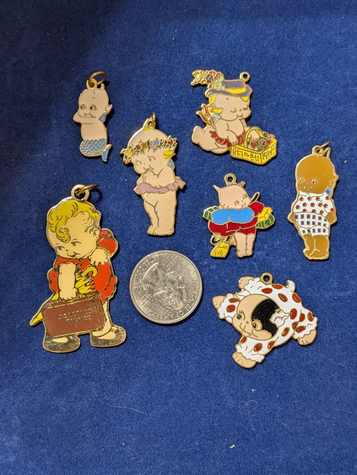Vintage Kewpie Charms 60's - 1990's Lot Of 7