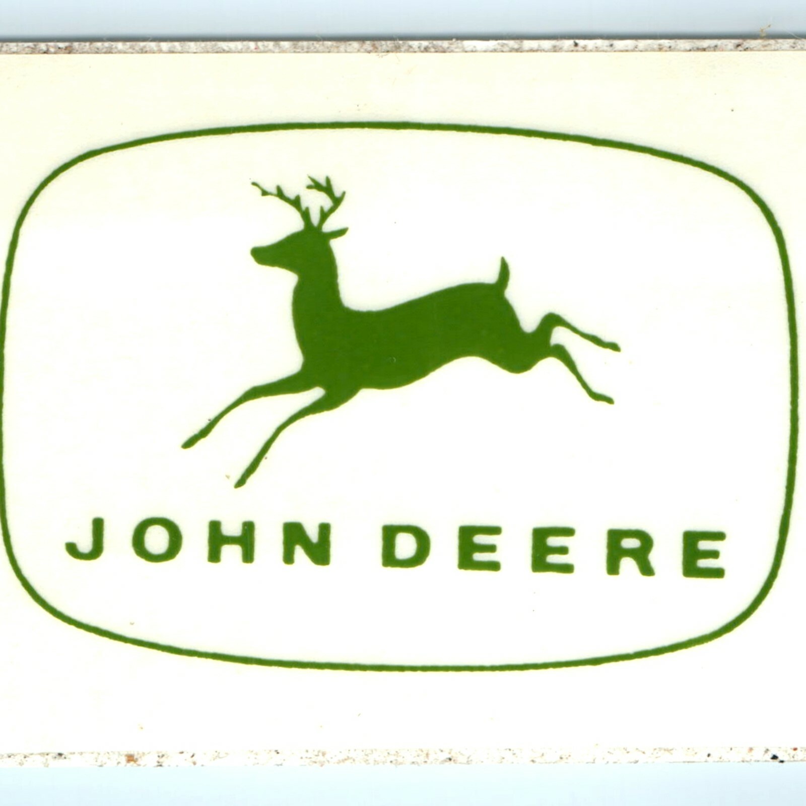 c1970s John Deere 2-Leg Leaping Deer Logo Decal Sticker Advertising Card