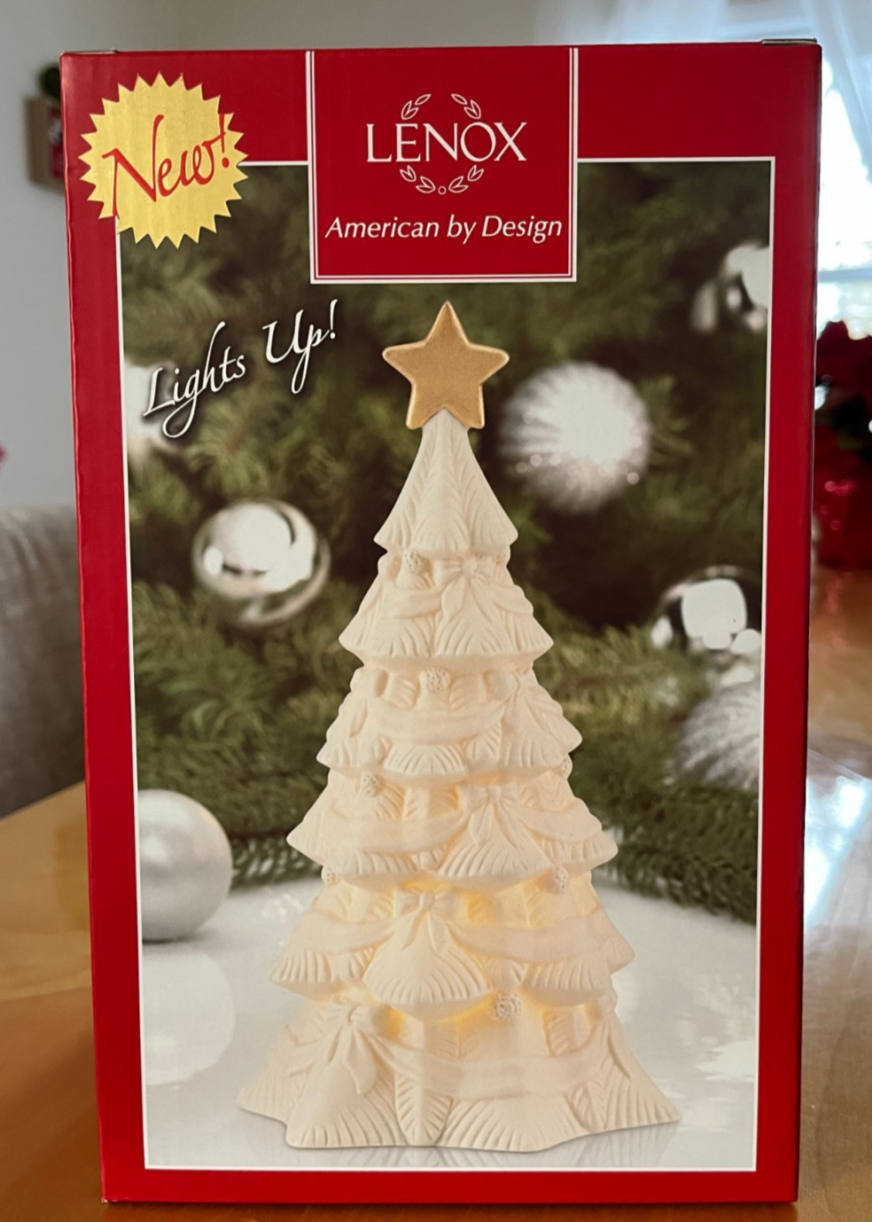 NIB Lenox Christmas Tree Figurine Lights Up Lighted Christmas Holiday Decor