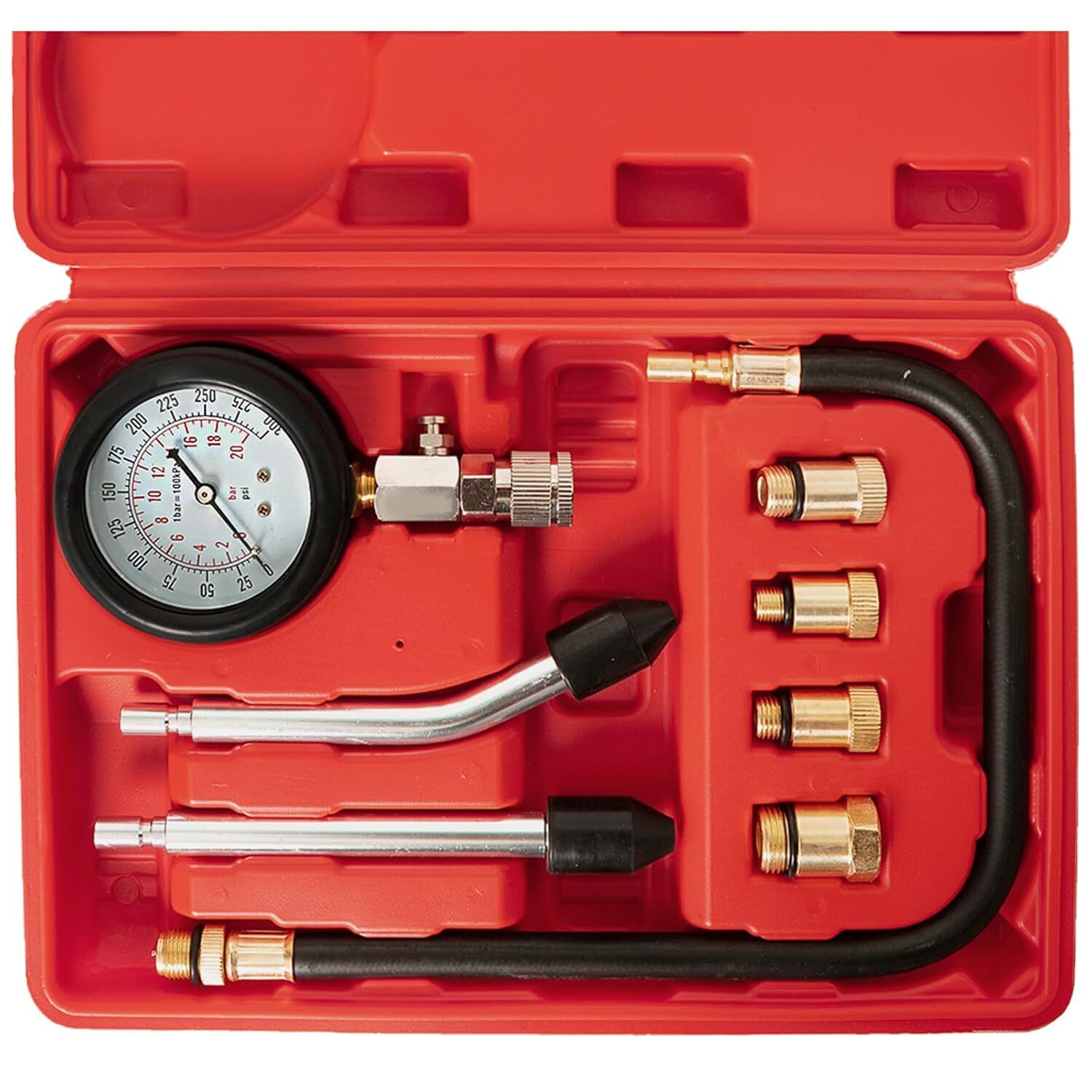 NEW Probador de compresión medidor de presión Kit de probador Motor de gasolina NEW Probador de compresión medidor de presión Kit de probador Motor de gasolina