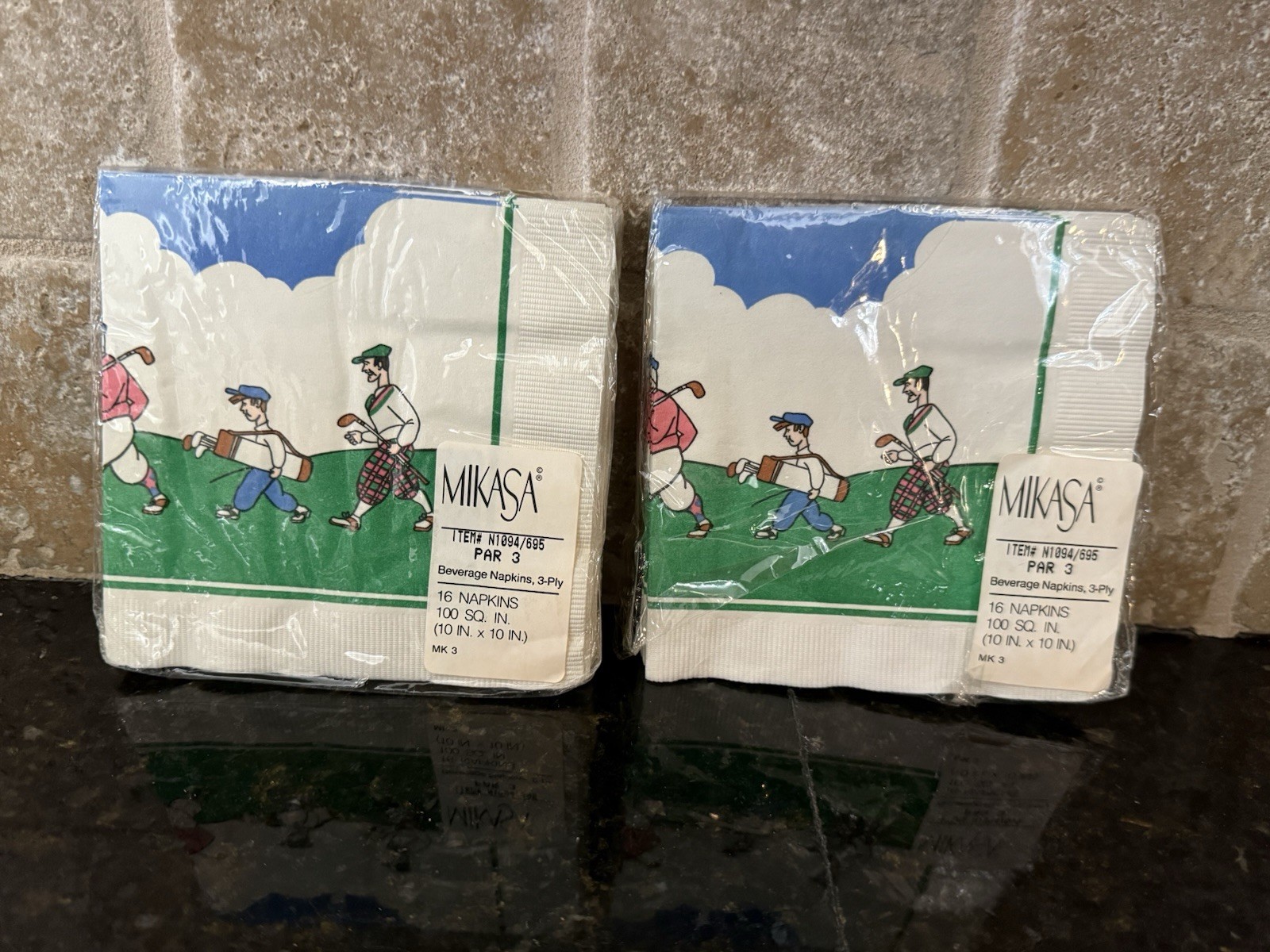 Vintage Golf Themed Pack Of 2 Paper Napkins NOS One Opened Vintage Golf Themed Pack Of 2 Paper Napkins NOS One Opened