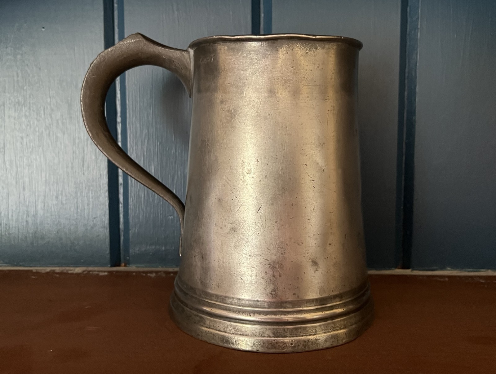 19th Century British Pewter Quart Mug 