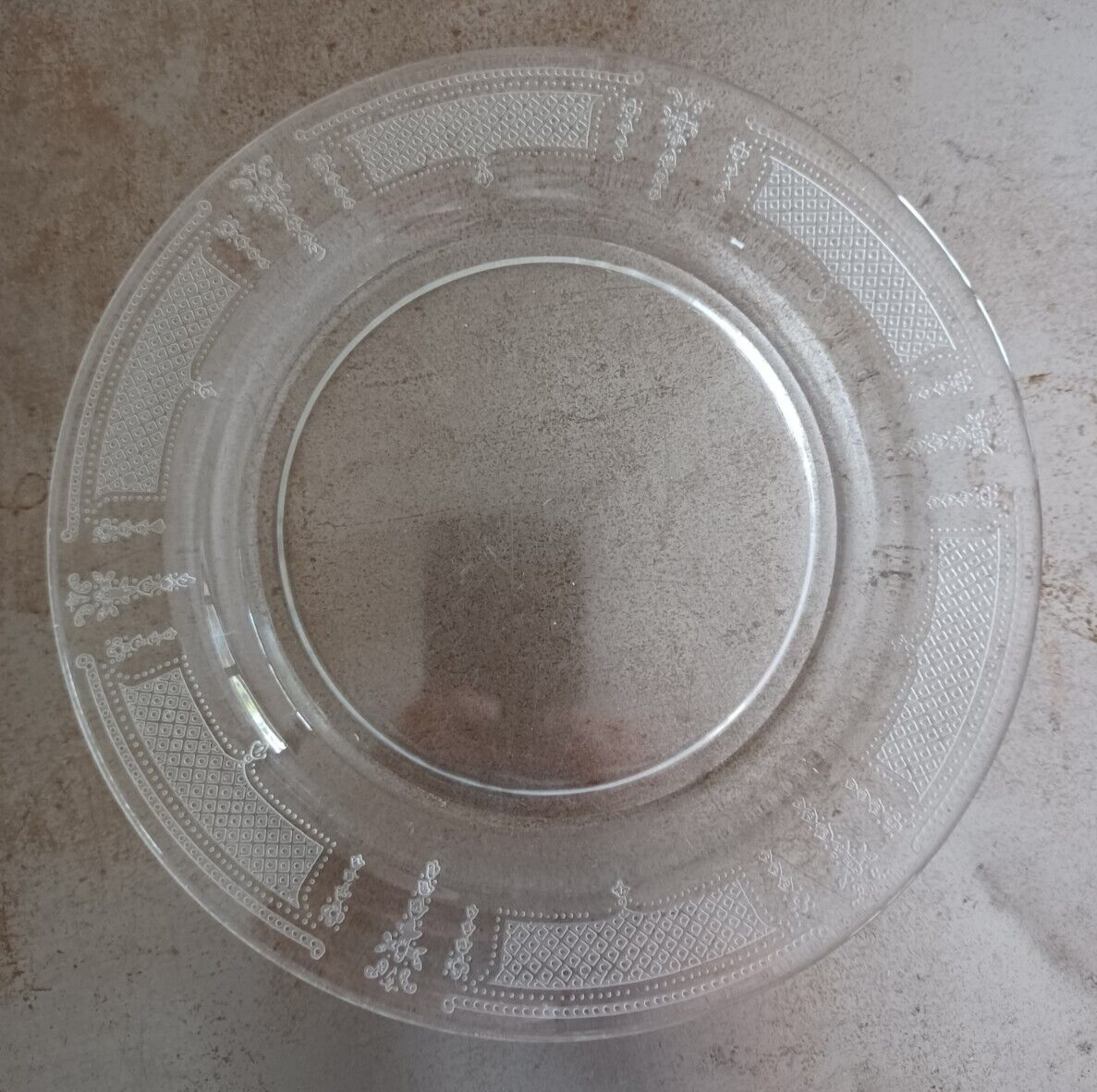 Etched Clear Glass Plate Width 7.5\