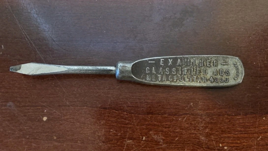 Vintage 1920s Los Angeles Examiner Classified Ads Advertising Pocket Screwdriver