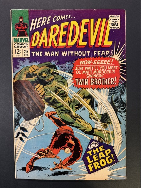 Daredevil #25 1967 KEY 1st App Leap Frog Stan Lee VF 7.0 Daredevil #25 1967 KEY 1st App Leap Frog Stan Lee VF 7.0