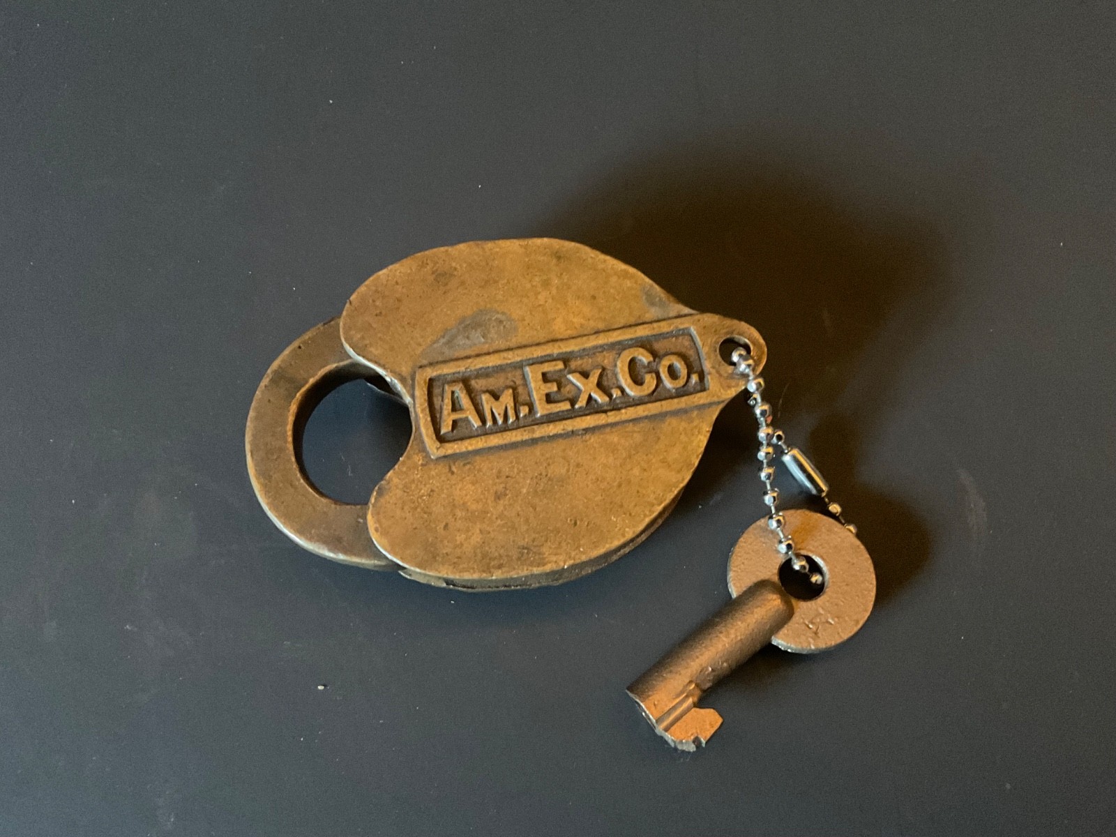 Rare American Express Company Strongbox Lock and Key