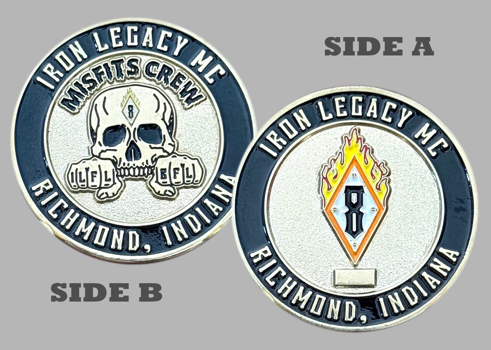 Iron Legacy MC Richmond Indiana Misfits Crew Challenge Coin  1#26