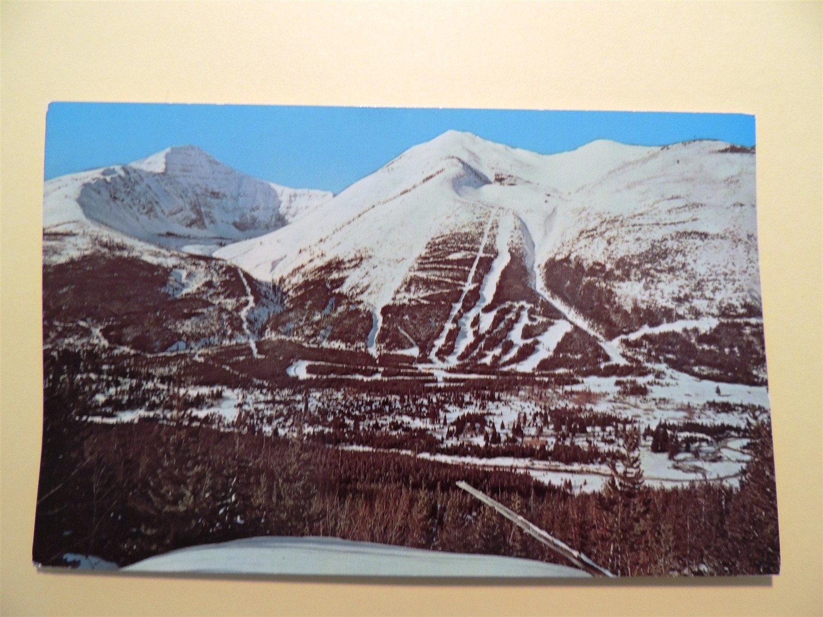 West Castle Ski Resort Pincher Creek Alberta Canada vintage postcard aerial 1967