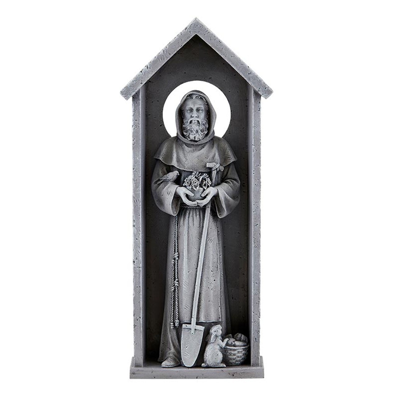 St. Fiacre Wall Plaque, 12.5'' Outdoor Statues (USUALLY SHIPS IN 2 DAYS)