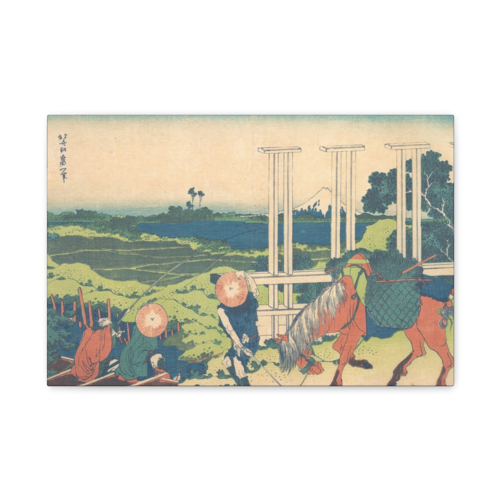 Katsushika Hokusai - Senju in Musashi Province (Bushū Senju), - Canvas Wall Art Katsushika Hokusai - Senju in Musashi Province (Bushū Senju), - Canvas Wall Art