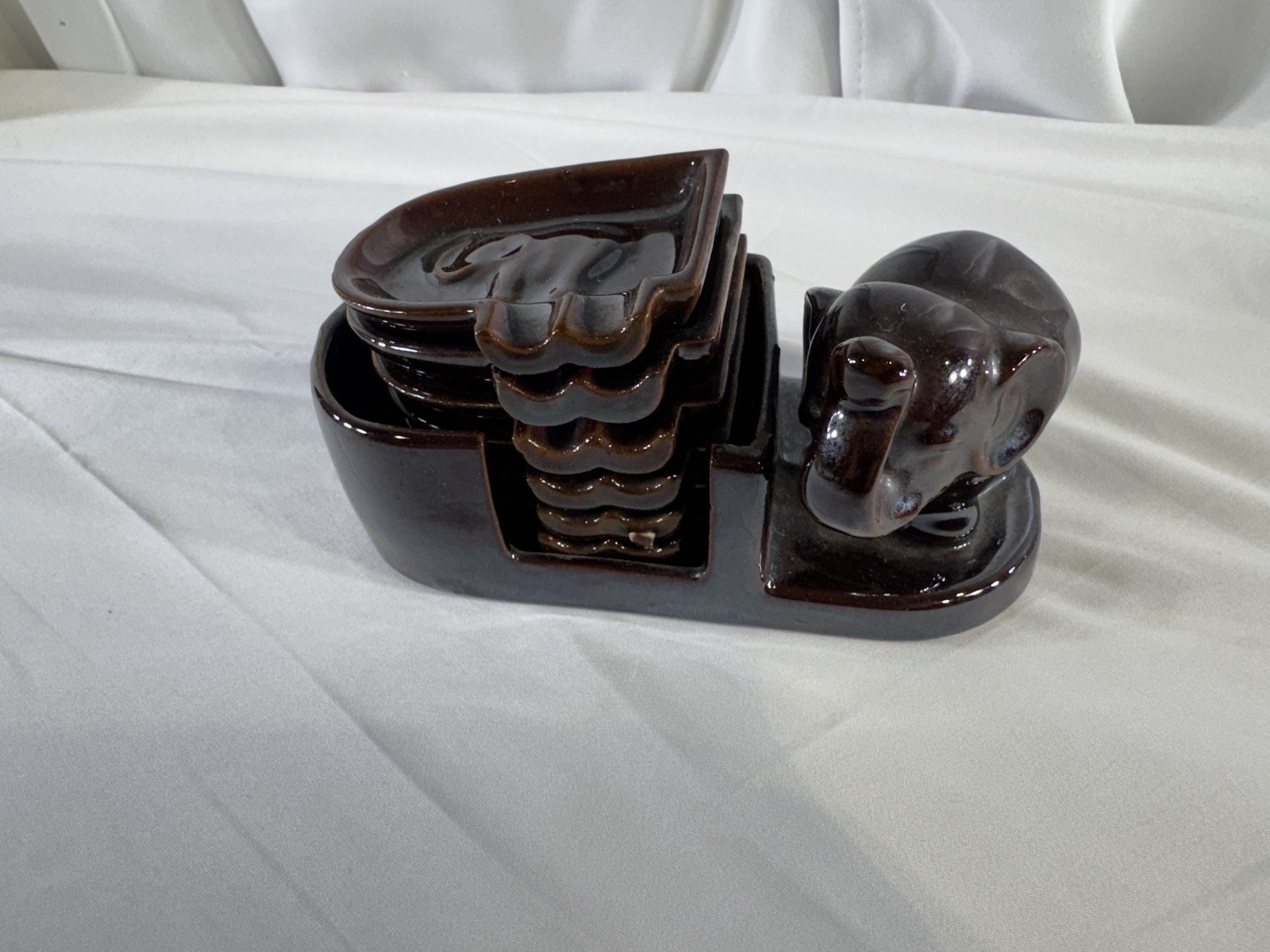 Vintage Hadson Occupied Japan Lucky Elephant 6 Soy Sauce Set 1945-1952 Excellent