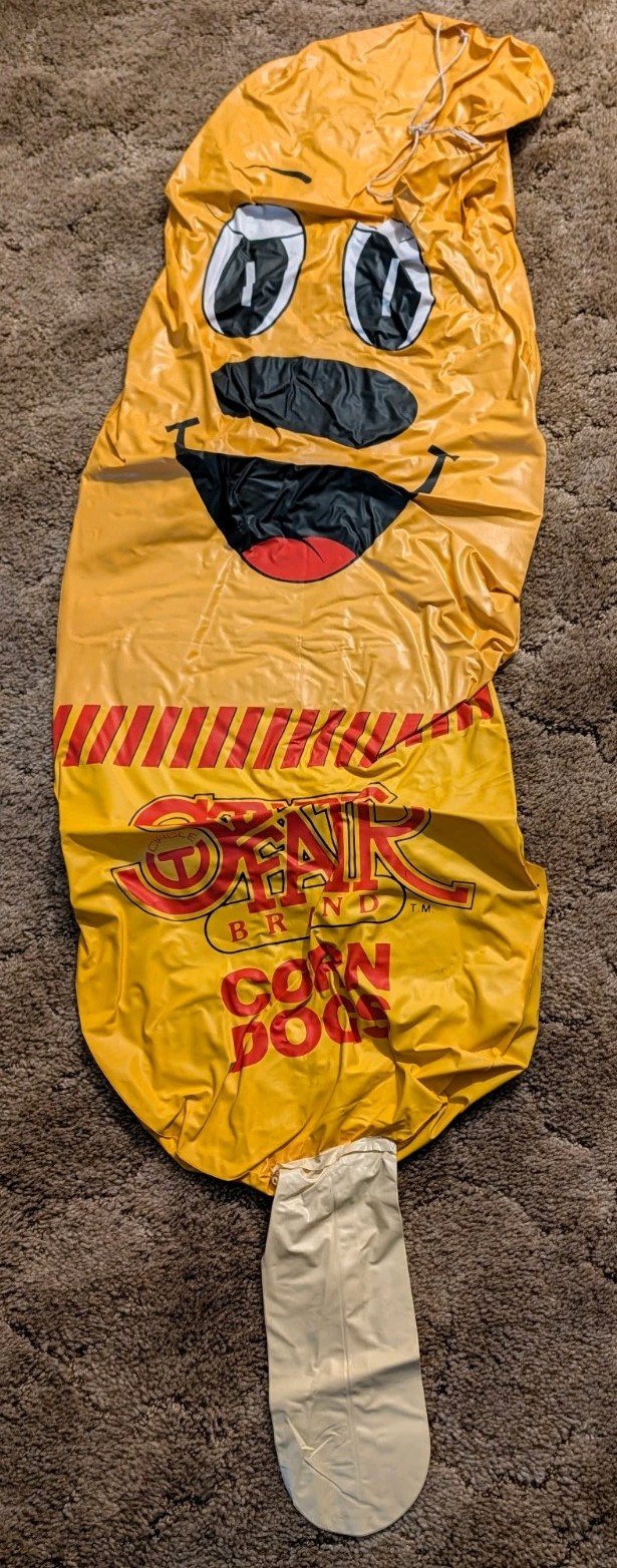Vintage Inflatable State Fair Brand Corn Dog 5.5 Ft Rare HTF
