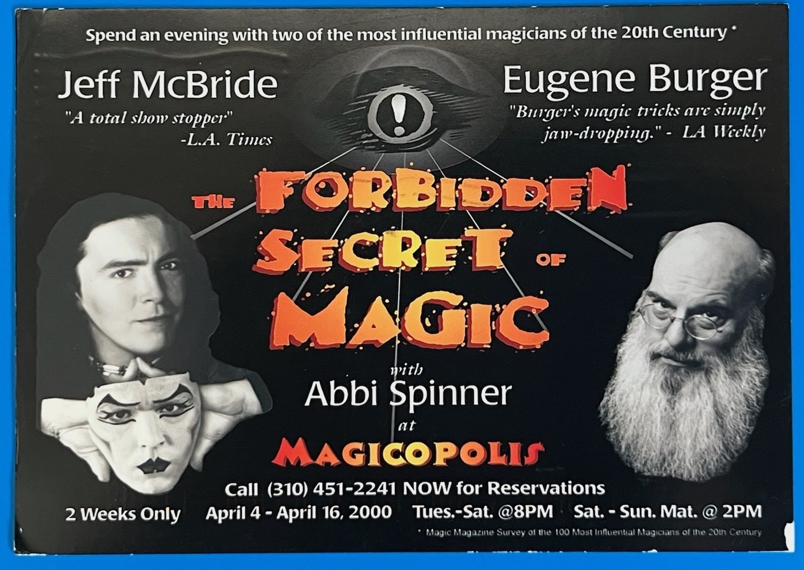 JEFF McBRIDE & EUGENE BURGER. MAGICOPOLIS,2000. Cervon MAGIC postcard collection