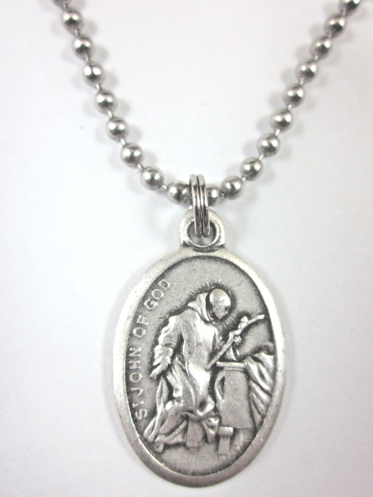 St John of God Medal Italy Pendant Necklace 24 St John of God Medal Italy Pendant Necklace 24