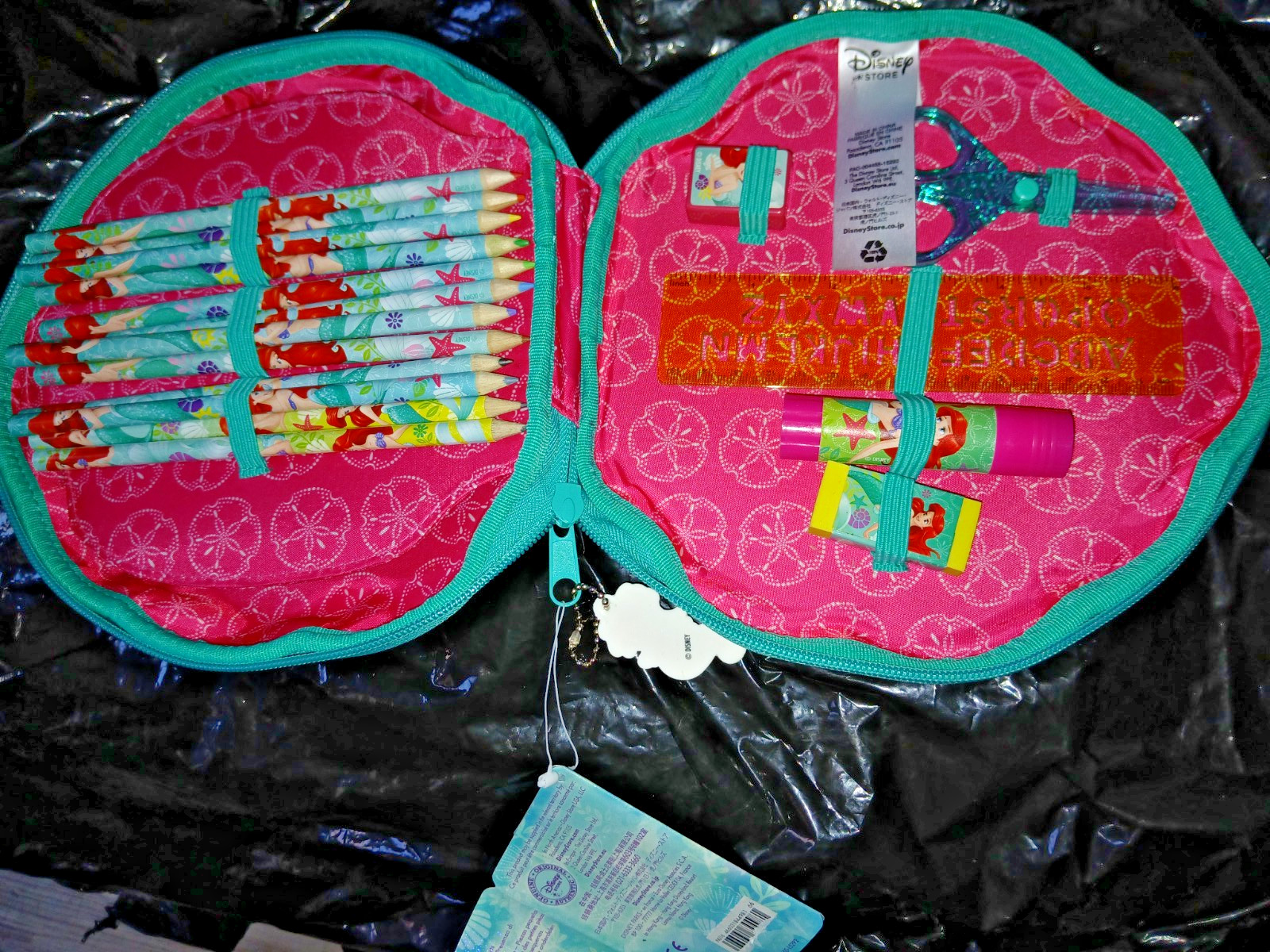 Disney Store Ariel The little Mermaid Zip Up Stationary Kit Art Case School SET Disney Store Ariel The little Mermaid Zip Up Stationary Kit Art Case School SET