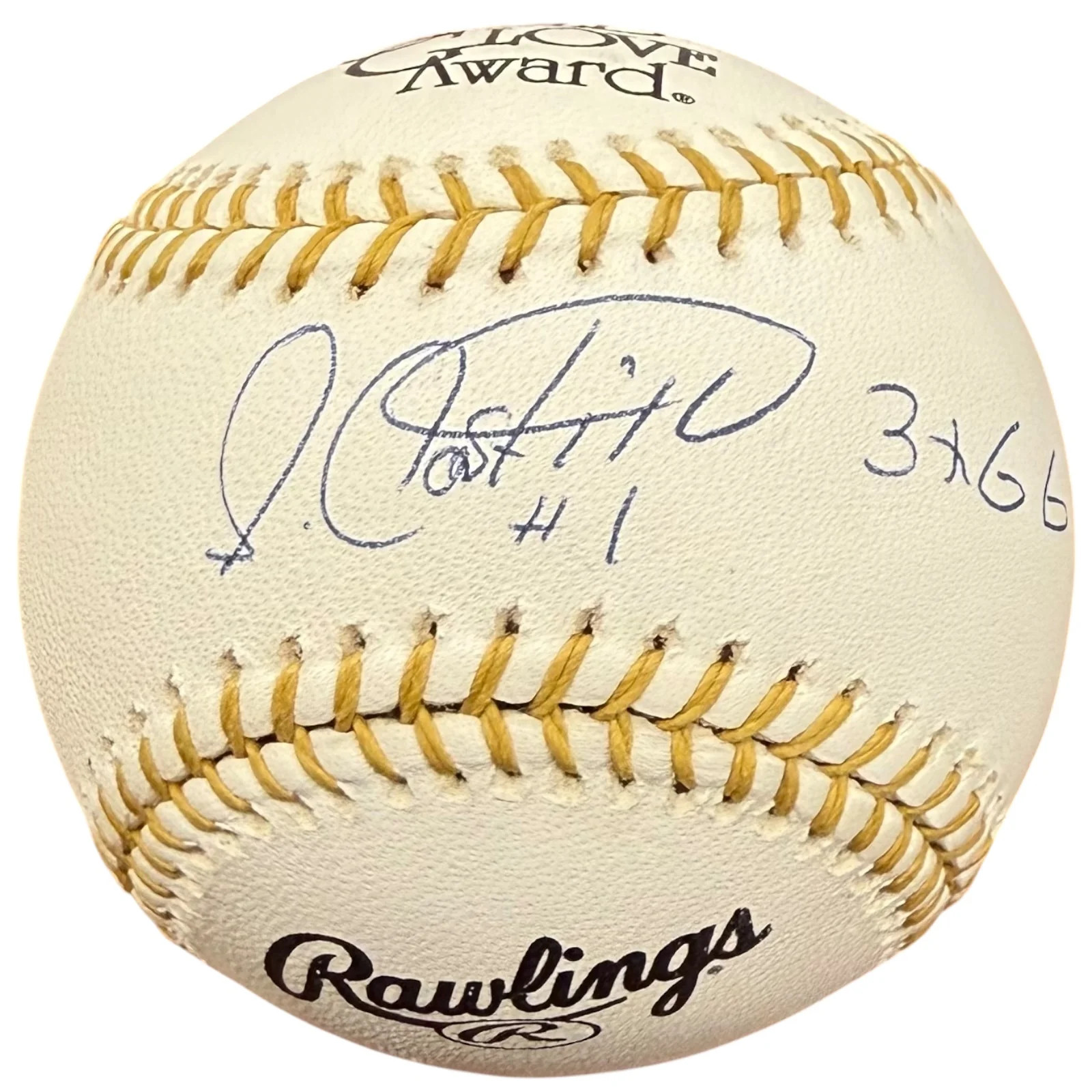 Luis Castillo Autographed Official Gold Glove Baseball w/ \ Luis Castillo Autographed Official Gold Glove Baseball w/ \