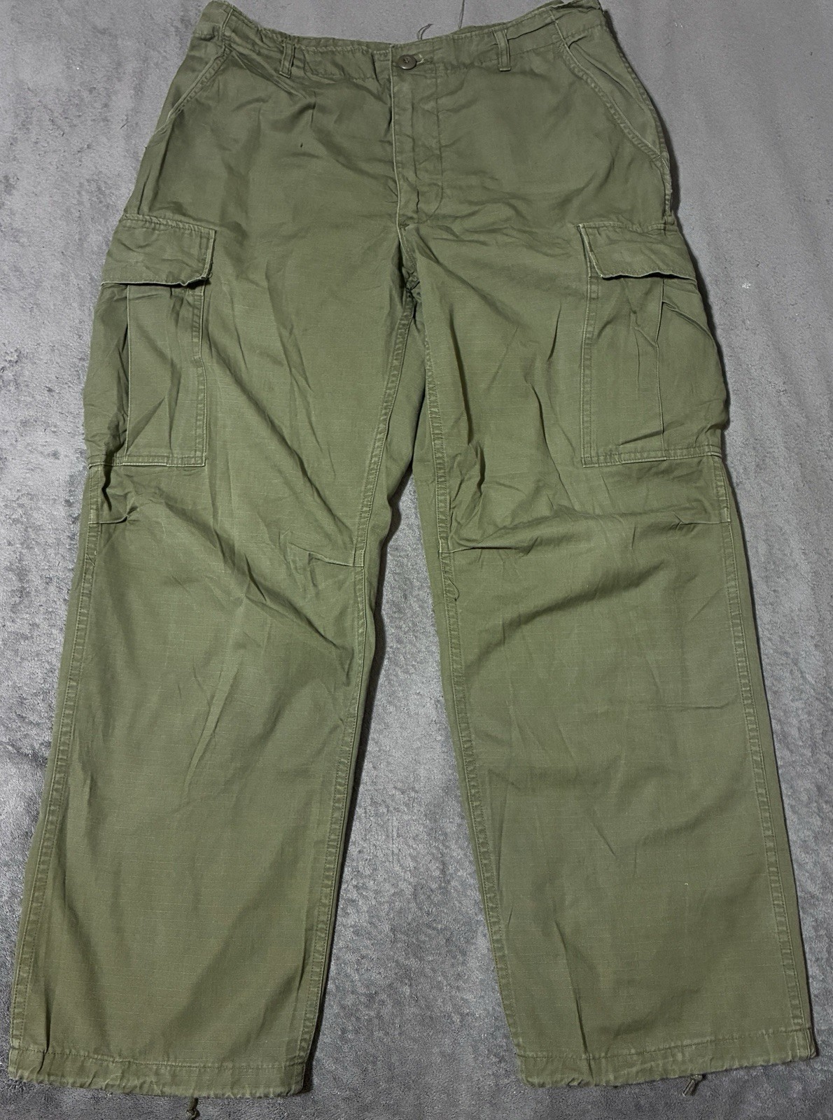 Vintage 60s Military Pants Medium Poplin OG Jungle Vietnam Cargo Cotton