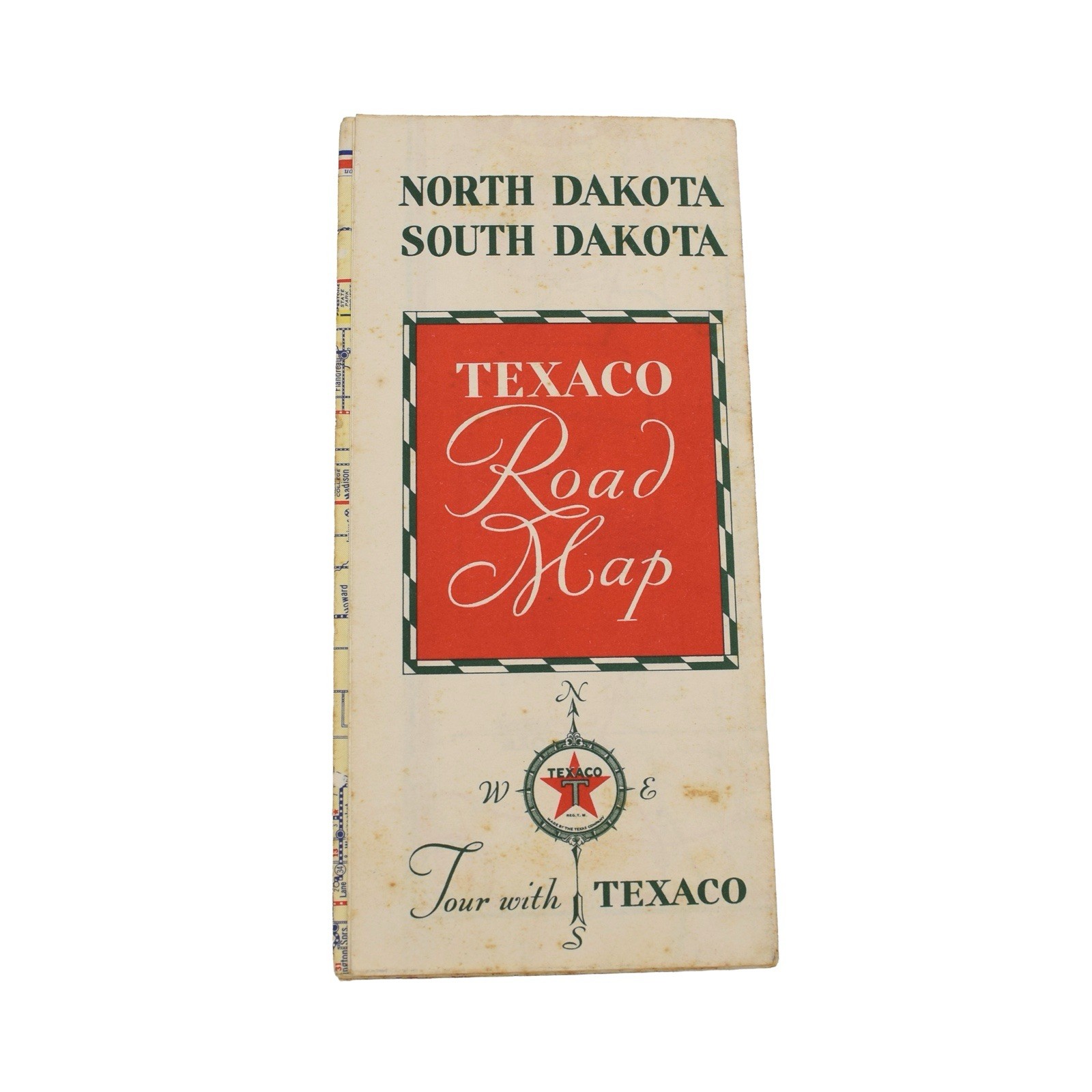 1936 North Dakota South Dakota Texaco Road Map