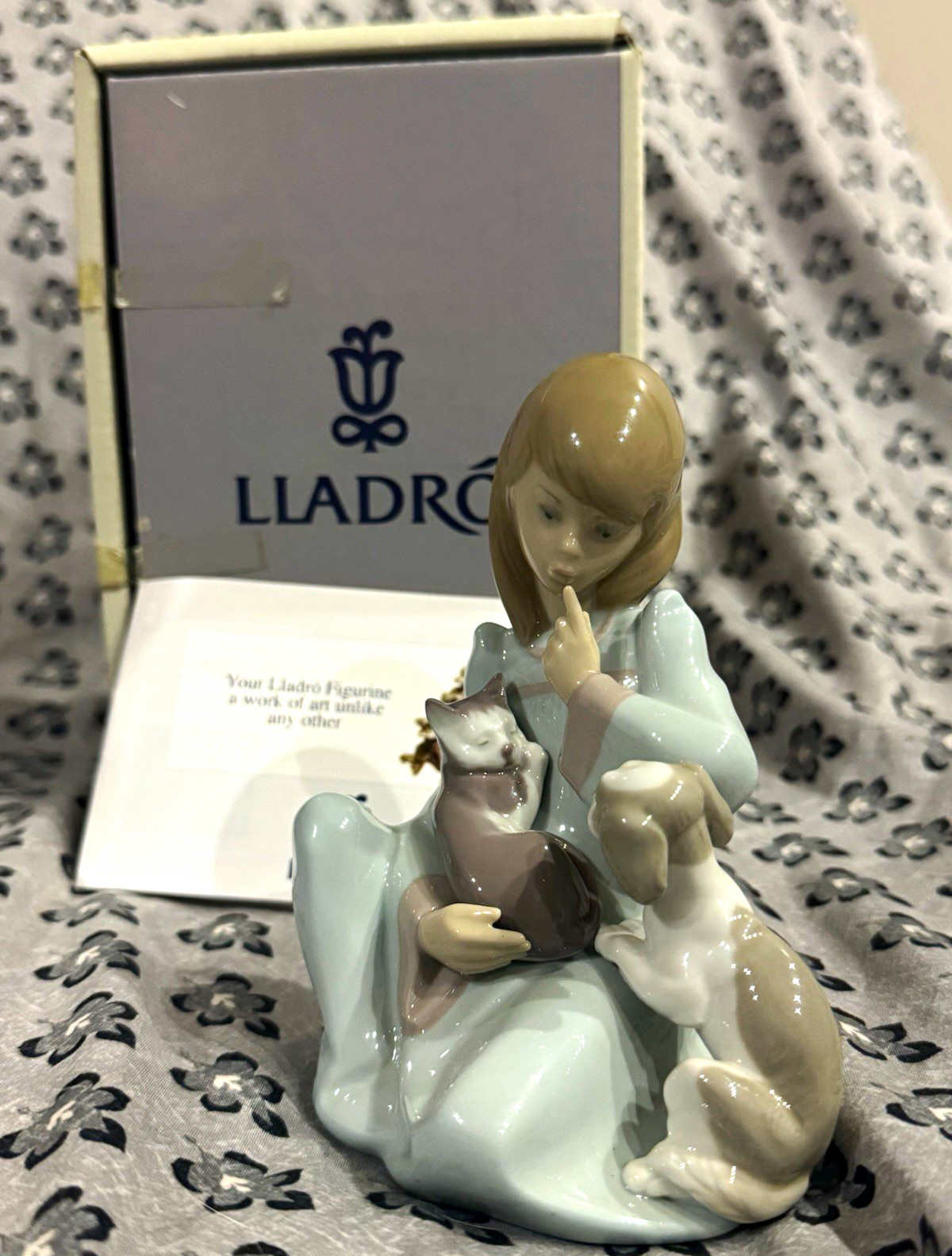 Vintage Lladro Cat Nap 5640 Porcelain Figurine MINT IN BOX Early Production