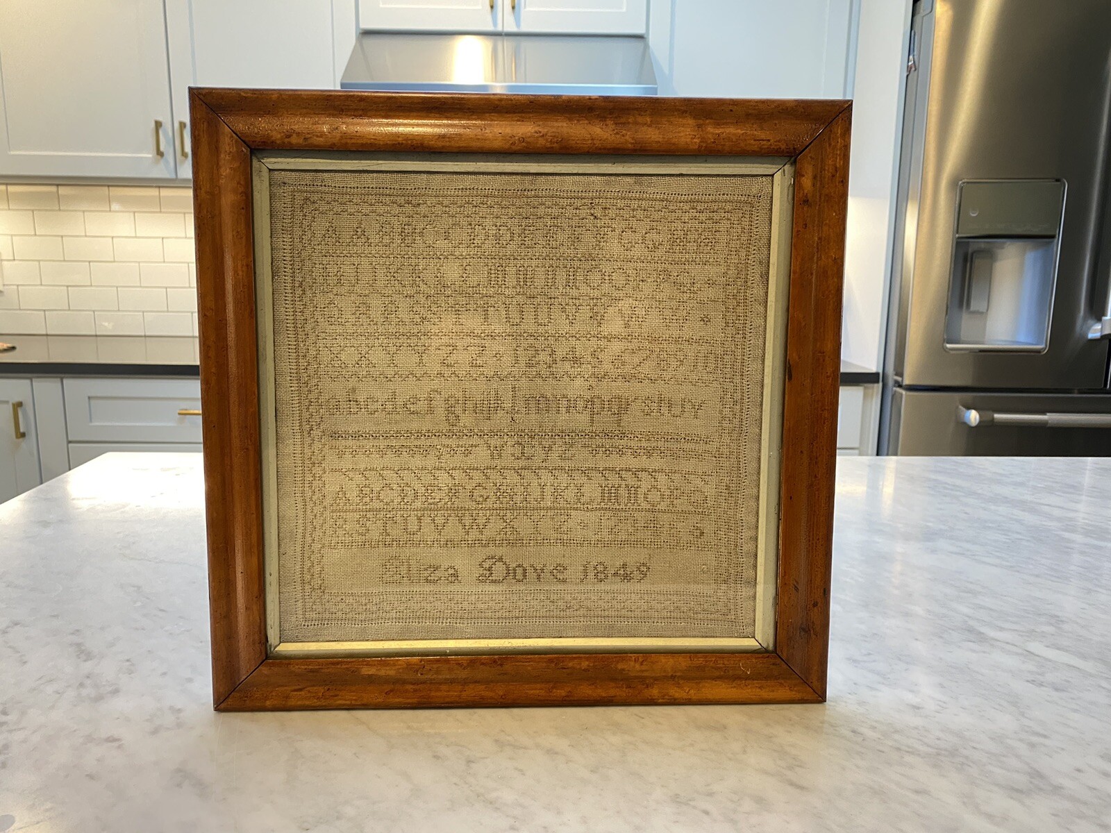 Antique English Needlework Sampler Eliza Dove 1849