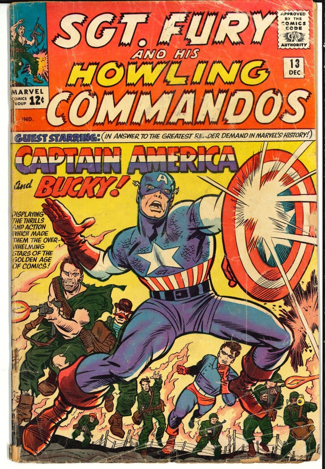 Sgt. Fury and his Howling Commandos #13 (1st Fury  Capt. America team-up; 1964)