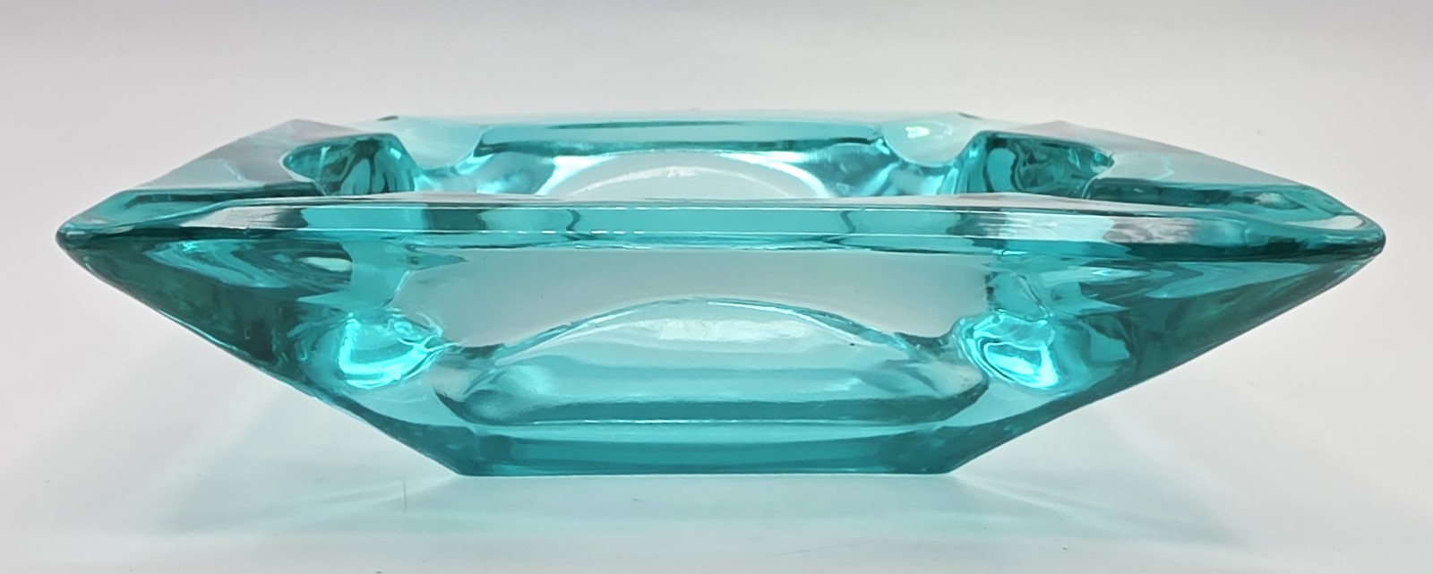 VTG Anchor Hocking Aqua Blue Glass Ashtray 5.75 VTG Anchor Hocking Aqua Blue Glass Ashtray 5.75