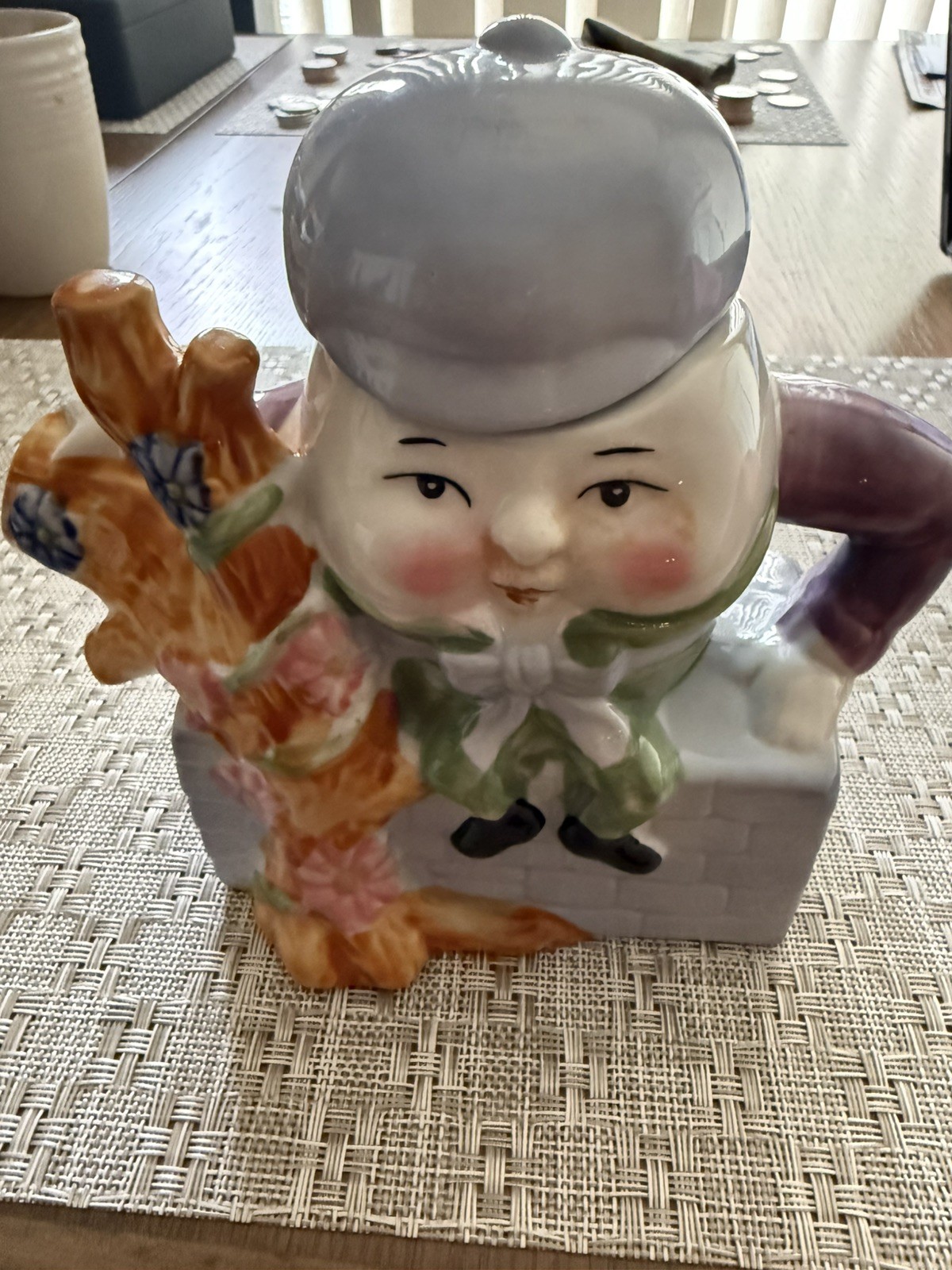 Vintage 1970\'s Humpty Dumpty Teapot by Feitx Nursery Rhyme (Fiesta)