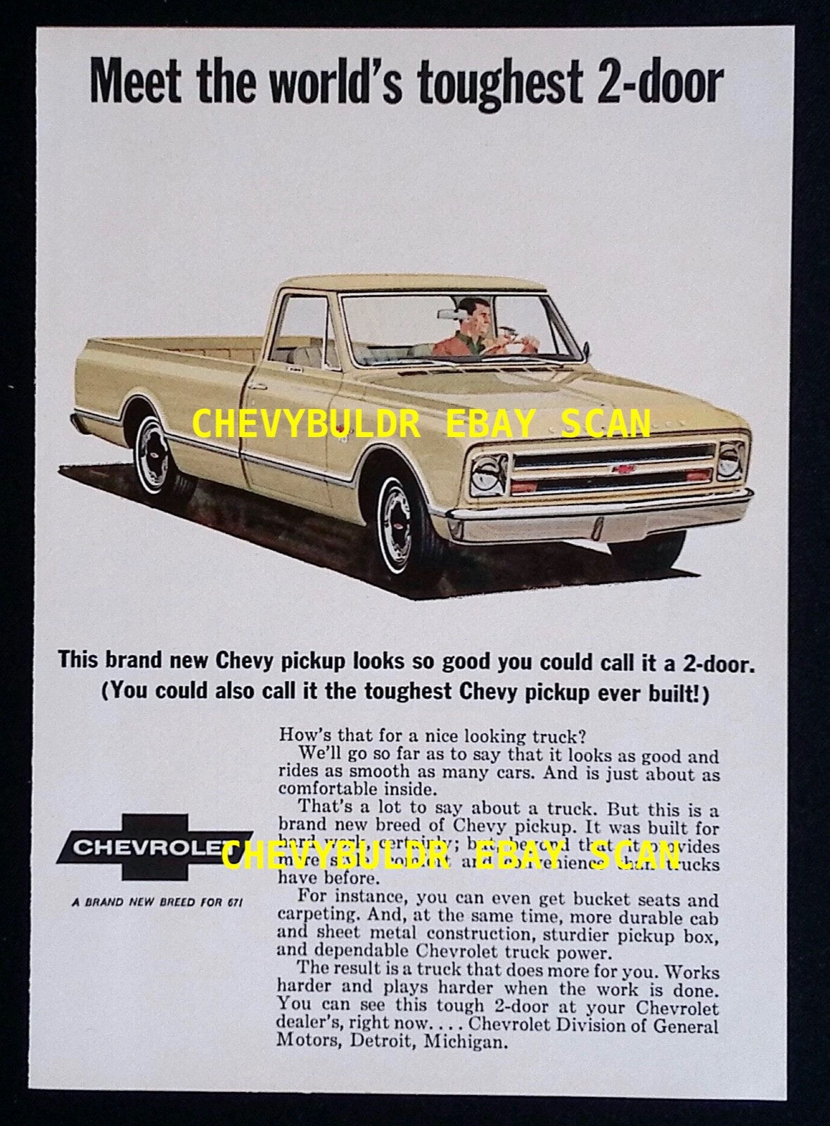 1967 Chevy C/10 Pickup Vintage Small Ad \