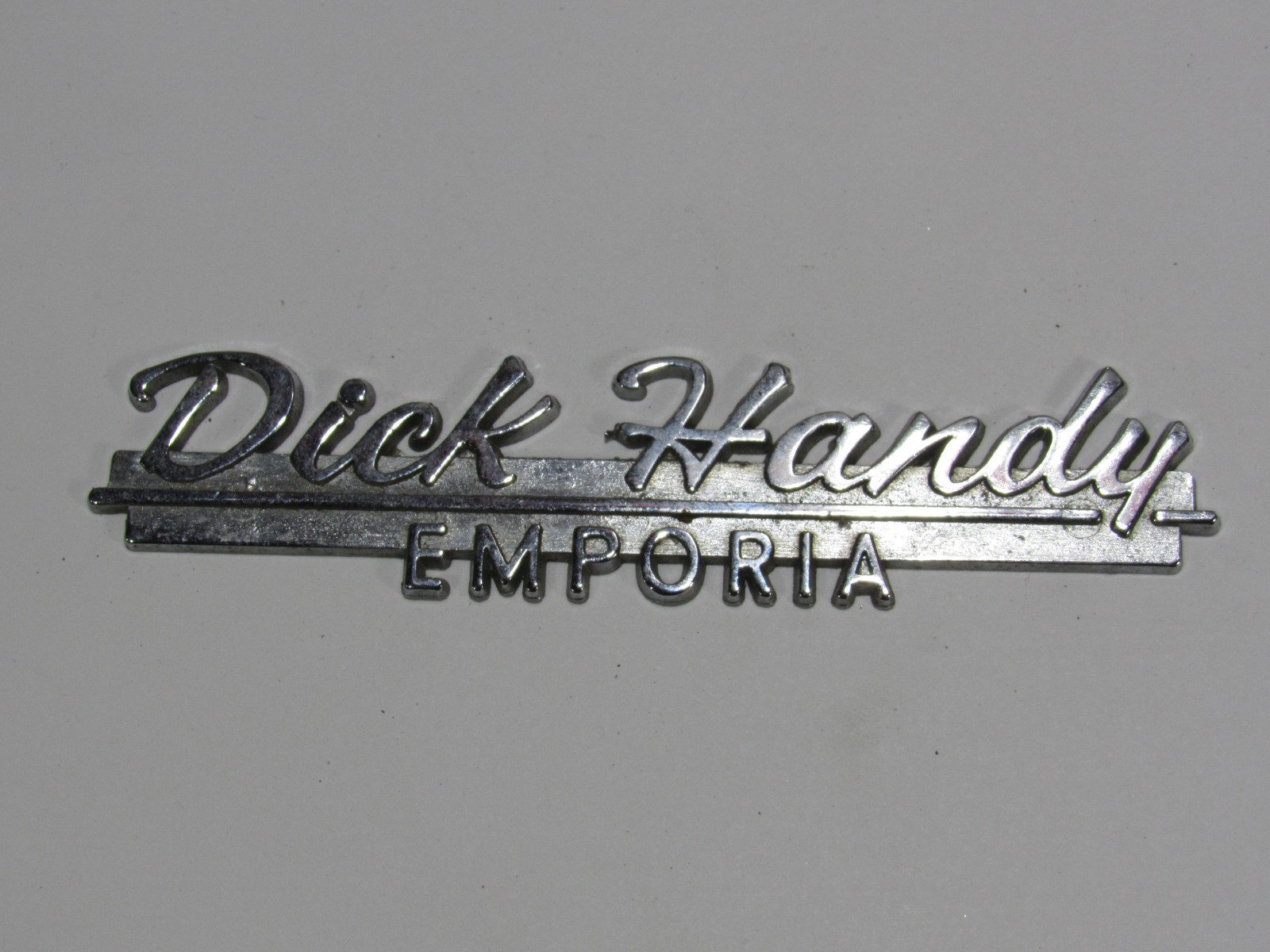 VTG Dick Handy Chevrolet-Olds Emporia Kansas Metal Dealership Badge Emblem Tag VTG Dick Handy Chevrolet-Olds Emporia Kansas Metal Dealership Badge Emblem Tag