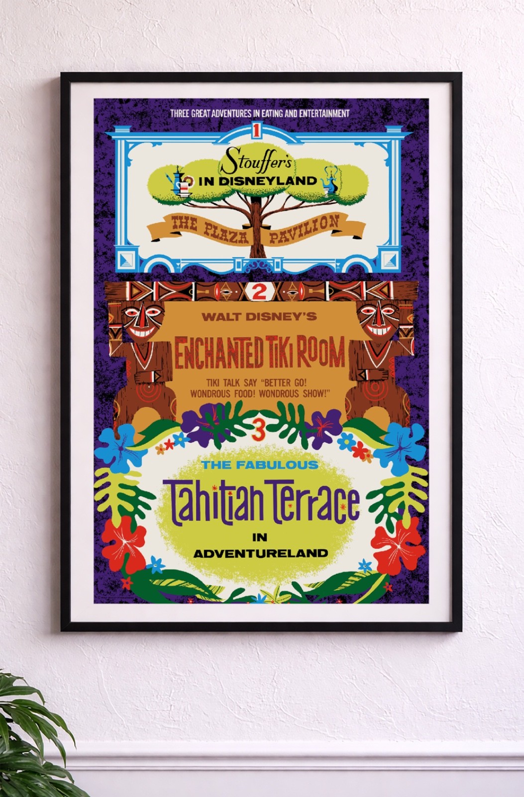 36x54 RARE 1962 Plaza Pavilion Tiki Room & Tahitian Terrace Attraction Poster
