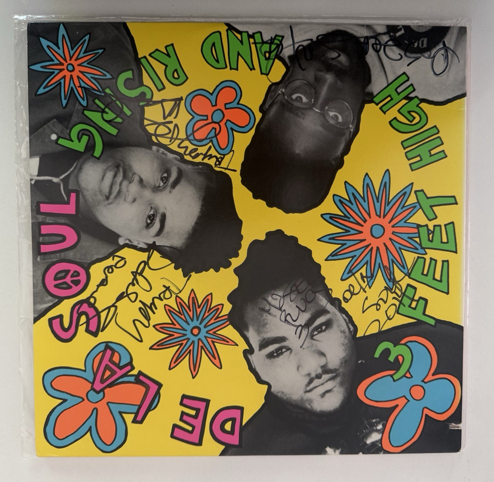 Signed DE LA SOUL By All Three Members 3 Feet High And Rising 12