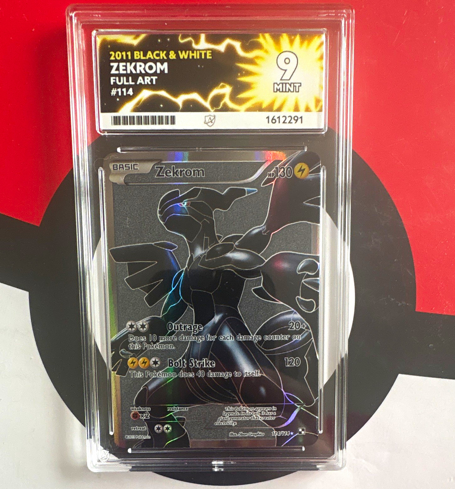The Pokémon Company Zekrom 114/114 Black & White Full Art Foil ACE 9 2011 The Pokémon Company Zekrom 114/114 Black & White Full Art Foil ACE 9 2011