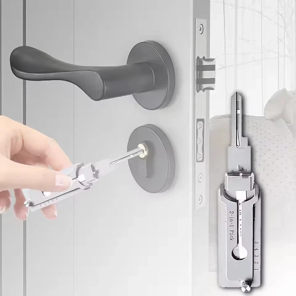 2-in-1 Stainless Steel Key Decoder Locksmith SS001 PRO Lock Repair Tools Kit 1PC 2-in-1 Stainless Steel Key Decoder Locksmith SS001 PRO Lock Repair Tools Kit 1PC