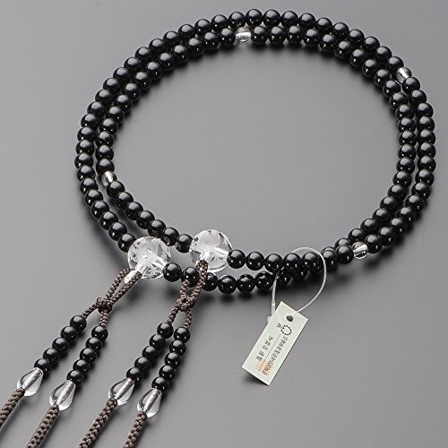 Takita Shoten Shingon Buddhist Beads Men Black Onyx Dragon Carved Book Crystal 