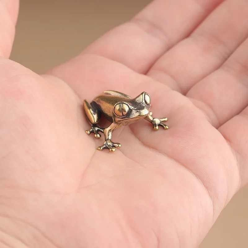 Retro Brass Mini Frog Miniatures Figurines Vintage Animal Figurine Toad Desktop Retro Brass Mini Frog Miniatures Figurines Vintage Animal Figurine Toad Desktop