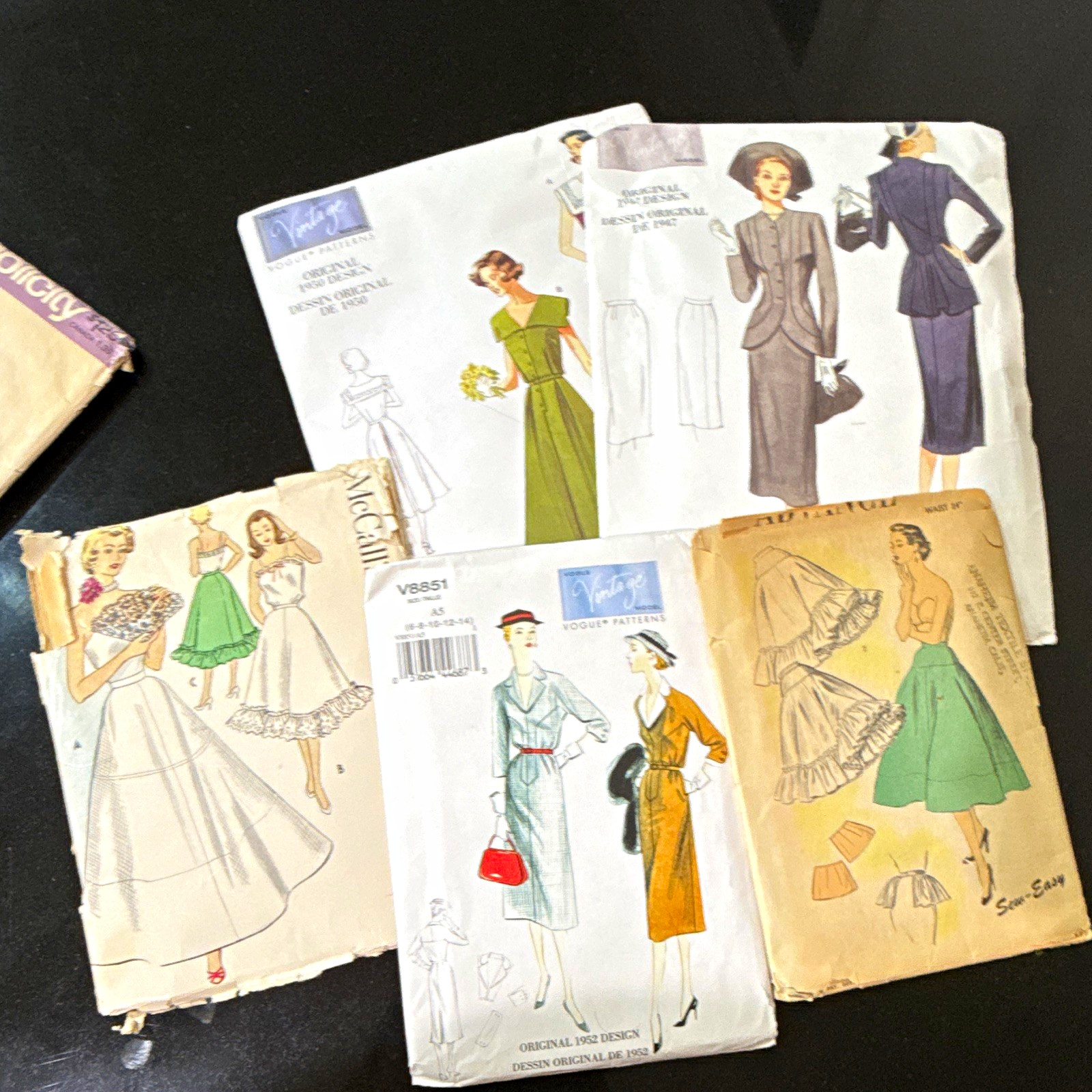 Lot of 5 Vintage & Vintage Reproduction Women’s Sewing Patterns – Vogue, McCall’ Lot of 5 Vintage & Vintage Reproduction Women’s Sewing Patterns – Vogue, McCall’