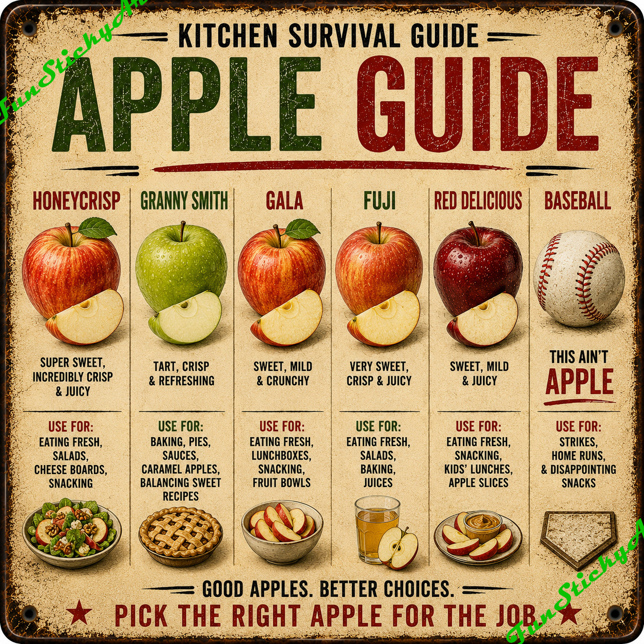 Kitchen Survival Guide Fridge Magnet Funny Retro Kitchen Decor Housewarming Gift